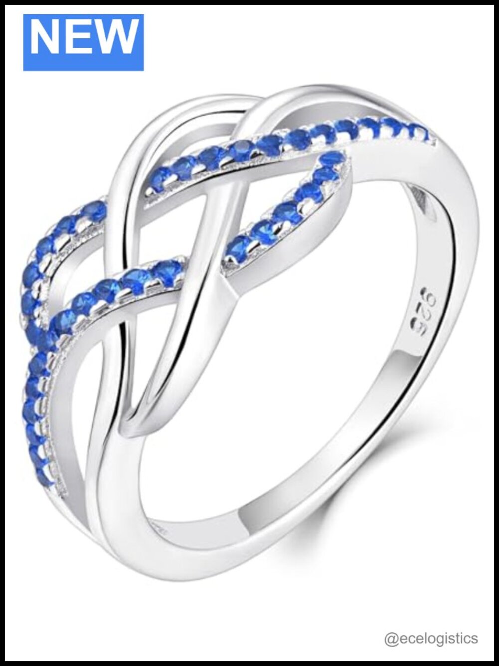 Celtic Knot Ring 925 Sterling Silver Twisted Birthstone Statement Jewelry